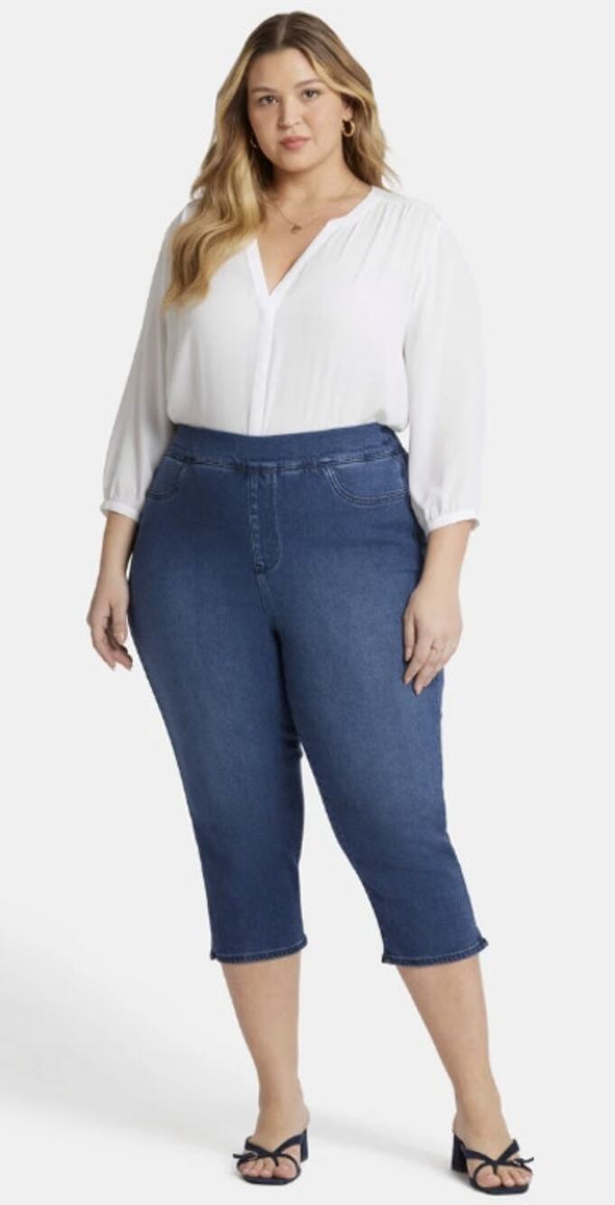 NYDJ Women's Plus 5X Olympus Side Slit Dakota Crop Pull-On Jeans HR13-31